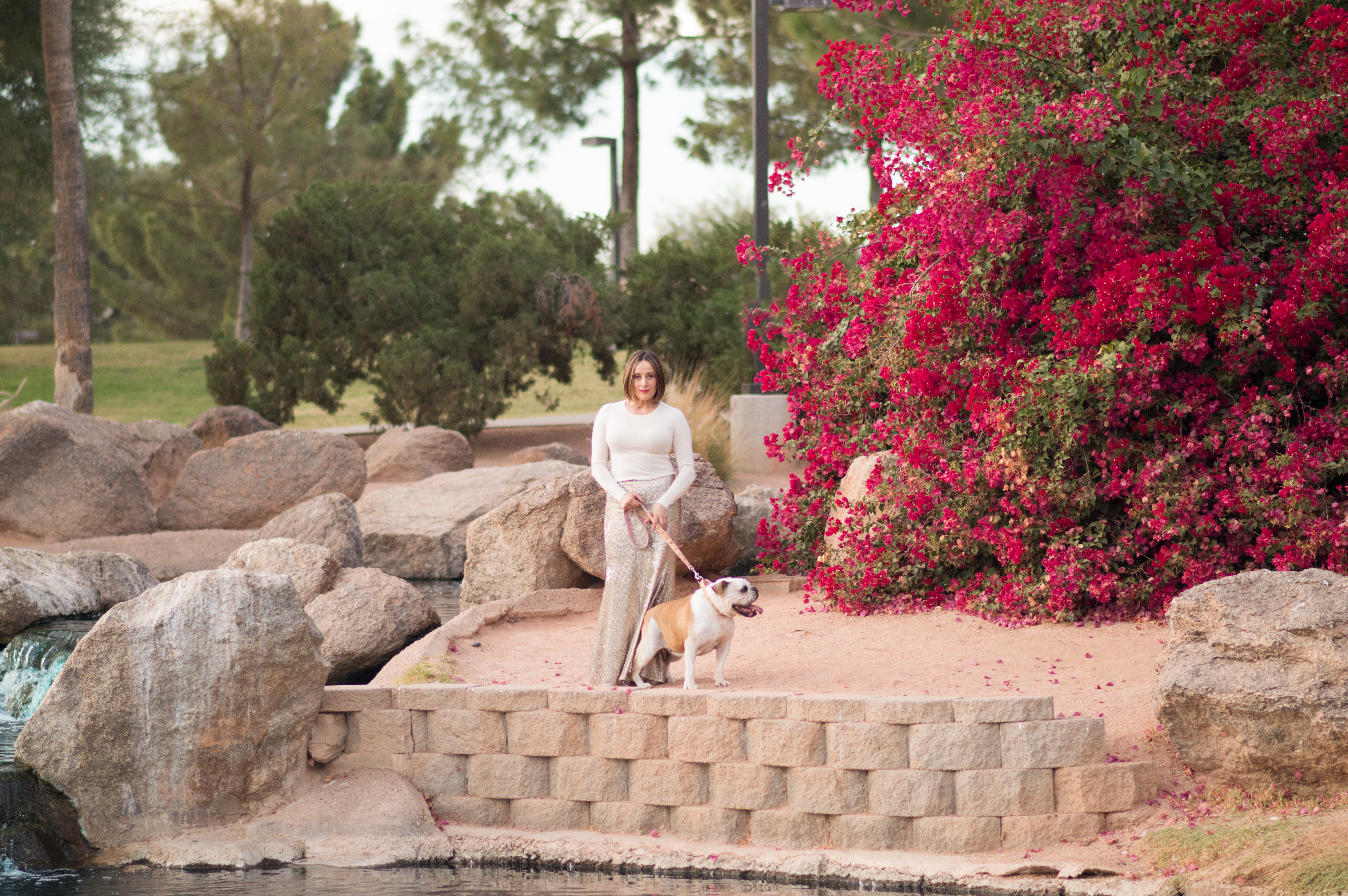 Woman and dog photographed by Melissa Maxwell of Jubilee Family Photography in Gilbert, AZ.